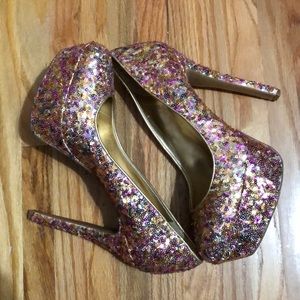 Jessica Simpson sequin heels
